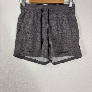 Lululemon Heathered Grey Cuffed High Waisted Athletic Shorts